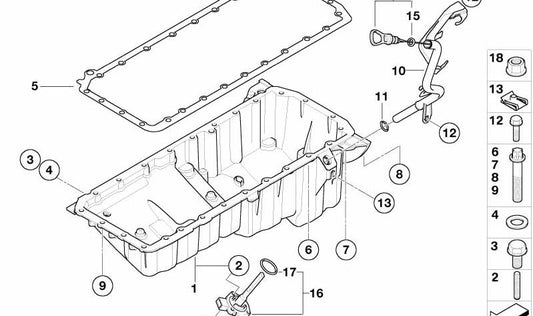 Pernio doble OEM 11137798376 para BMW E90, E91, E92, E93 (325d, 330d) con motor M57S. Válido para cambios manual y automático. Original BMW.