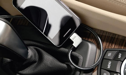 OEM 61122336423 micro USB adapter for BMW E81, E87, F20, F30, F10, X5, X6... and more. Genuine BMW.
