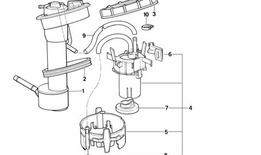 Capteur de niveau de carburant pour le réservoir en plastique OEM 16141180050 pour BMW E34. BMW d'origine.