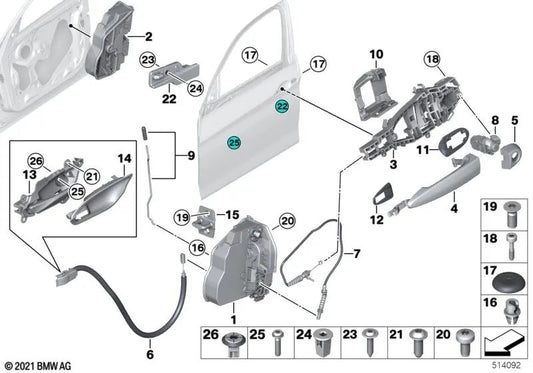 Left Crashpad for BMW F21, F22, F23, F87 (OEM 51337349067). Original BMW