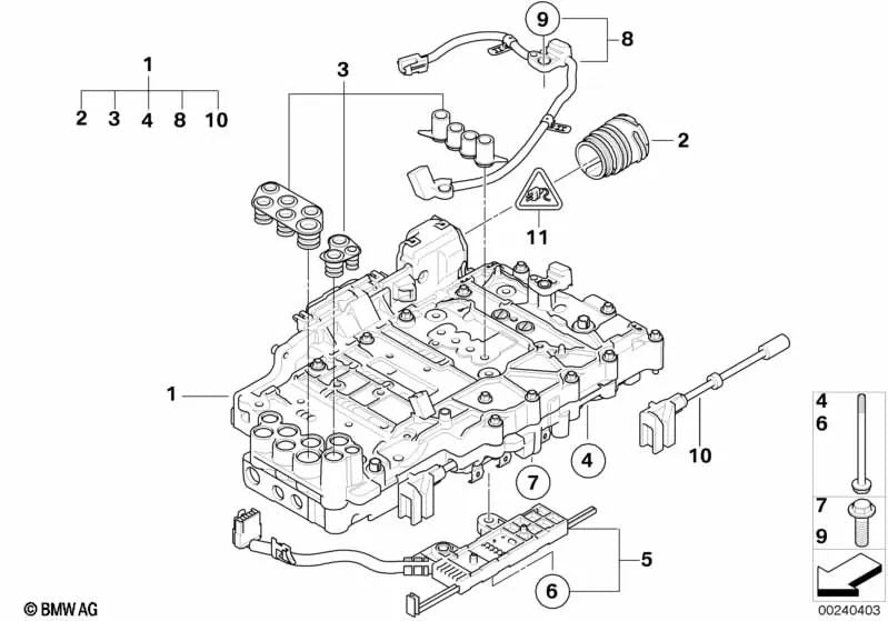 Transmissionsschalter für BMW E81, E82, E87N, E88 Serie 3 E90, E90N, E91, E91N, E92, E92N, E93, E93N, X1 E84, X3 E83N (OEM 24357581602). Original BMW.