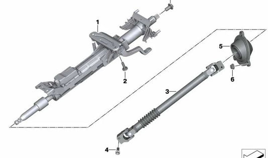 Eje inferior de dirección OEM 32306862102 para BMW Z4 G29. Original BMW.