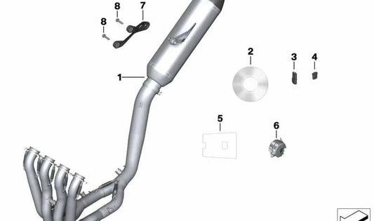 Protección térmica para spoiler motor OEM 77318551213 para motos BMW S 1000 RR (2013-2018). Original BMW Motorrad.