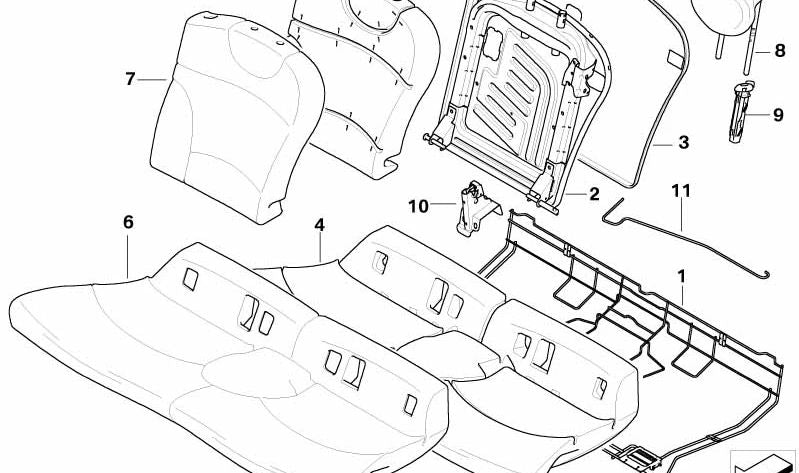 Reposacabezas central de piel OEM 52207270472 para MINI R55, R56, R57, R58, R59, F55, F56, F57. Original MINI.