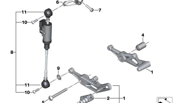 Pedal de cambio OEM 23419443161 para BMW Motorrad S 1000 RR {modelos SK66 (2020-2022), SK67 (2019-2024)}. Repuesto original BMW Motorrad.