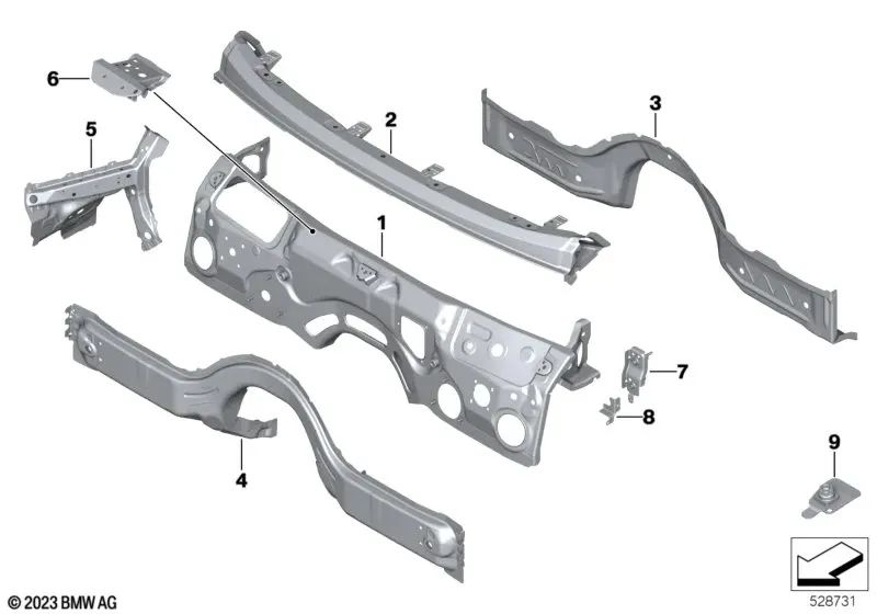 Quota di quota aggregata per BMW 5 F90 Series, G30, G31, G38, G60 e Serie 7 G11, G12, G70 e Series 8 F91, G14, G15 (OEM 41007412947). BMW originale