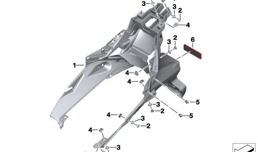 Soporte para matrícula trasero OEM 46628545599 para moto BMW C evolution (K17) 2014-2020. Original BMW Motorrad.
