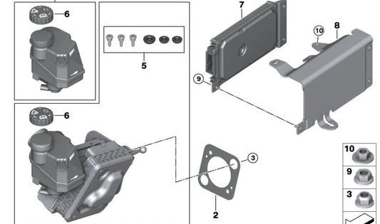 Unidad de control MPAD OEM 34505A5DA69 para BMW Serie 2 U06, Serie 5 G60/G68, Serie 7 G70, iX I20, X1 U11/U12, X5 F95N/G05N/G18N, X6 F96N/G06N, X7 G07N, XM G09. Original BMW.