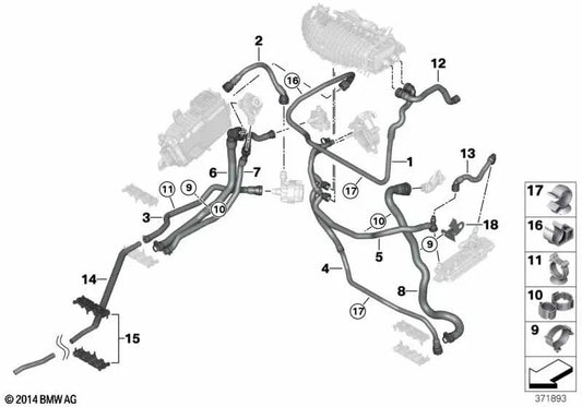 Beschleunigungskabelanschluss für BMW I12, I12N, I15 (OEM 17127640845). Original BMW