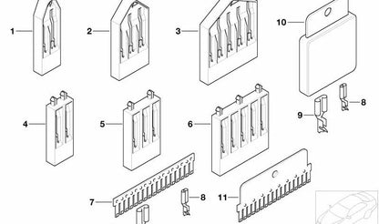Isolationsgehäuse für Kammstecker für BMW E36, E46, E39, E60, E61, E63, E64, E38, E65, E66, E83, F25, E53, E70, E71, E72, E85, E86, E52 (OEM 61133766). Original BMW
