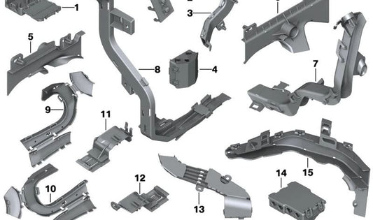 Soporte de conexión eléctrica derecha OEM 61136835118 para BMW G11, G11N, G12, G12N, F91, F92, F93, G14, G15, G16, G08, G08N, F95, F95N, G05, G05N, G18, G18N, F96, F96N, G06, G06N, G07, G07N. Original BMW.