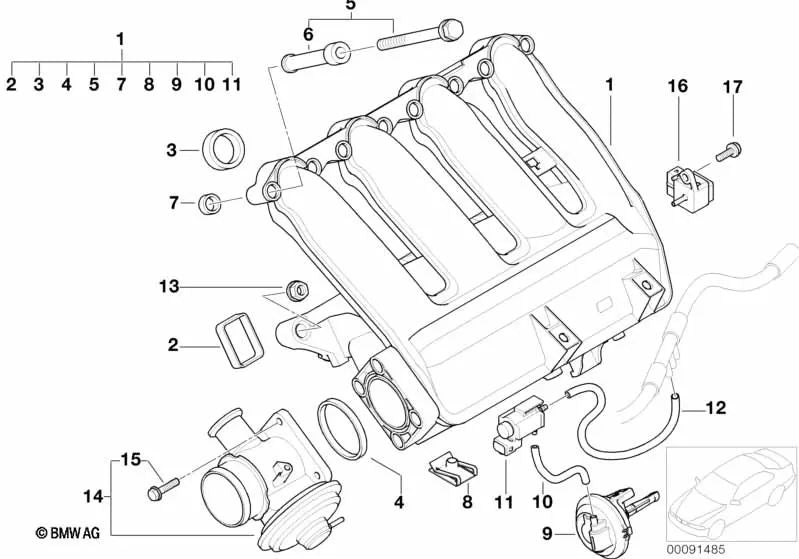 Elemento de fixação para BMW Series 1 E87, Série 3 E46, E90, E91, E92, E93, Série 5 E39, E60, E61, Série 6 E63N, E64N, Série 7 E38, E65, E66, X3 E83, X5 E53, E70, X6 E71 (OEM 11612246948). BMW original