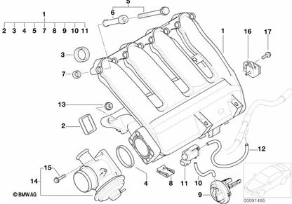 Elemento de fixação para BMW Series 1 E87, Série 3 E46, E90, E91, E92, E93, Série 5 E39, E60, E61, Série 6 E63N, E64N, Série 7 E38, E65, E66, X3 E83, X5 E53, E70, X6 E71 (OEM 11612246948). BMW original