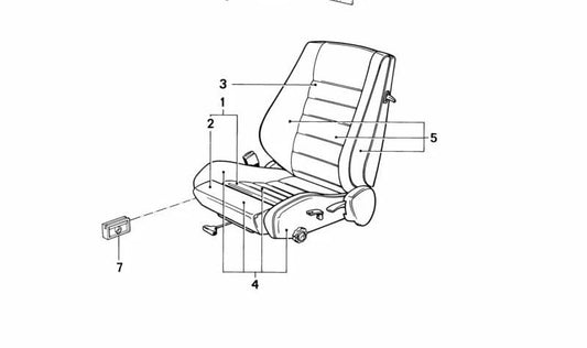 Resorte interior respaldo asiento delantero OEM 52101927957 para BMW E24. Original BMW.