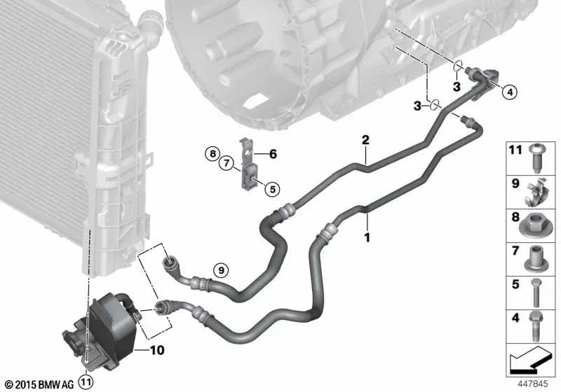 Trocador de calor para BMW Series 1 E82, E88 Série 3 E90, E91, E92, E93 X1 E84 Z4 E89 (OEM 17217536929). BMW original.