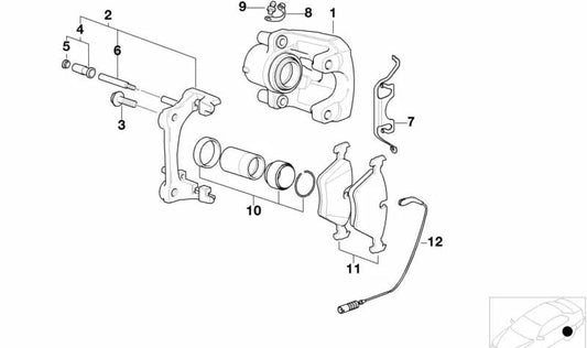 Grampo do freio traseiro esquerdo OEM 34216758127 para BMW E46, E85, E86, Z4, 316i, 316CI, 318i, 320i, 325i, 328i, 330i, Z4 2.0i, 2.2i, 2.5i, 328i, 330i, Z4 2.0i, 2.2i, 2.5i, 3,0i. BMW original.