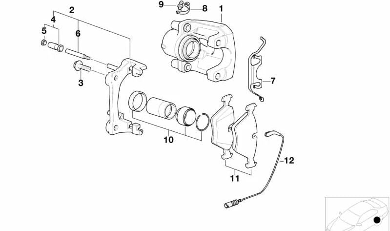Sensor de desgaste de pastillas de freno OEM 34352229780 para BMW E46. Original BMW.
