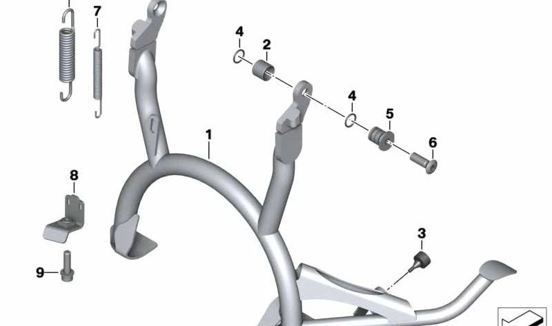 Soporte de escape (Winkel) OEM 46527683149 para BMW Motorrad modelos R 1200 GS, R 1200 GS Adventure, R 1200 R, R 1200 RT, HP2 Enduro, HP2 Megamoto. Original BMW Motorrad.