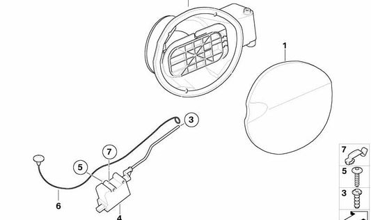 Tampa de enchimento para BMW E87, E87N (OEM 51177060691). BMW original
