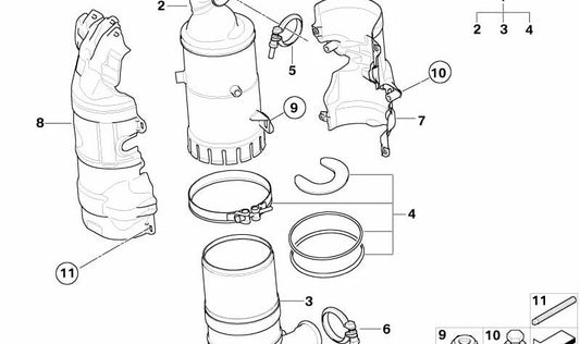 Protector térmico (Wärmeschutzblech) OEM 18307808784 para MINI R55, R56, R57, R58, R59. Pieza original MINI.