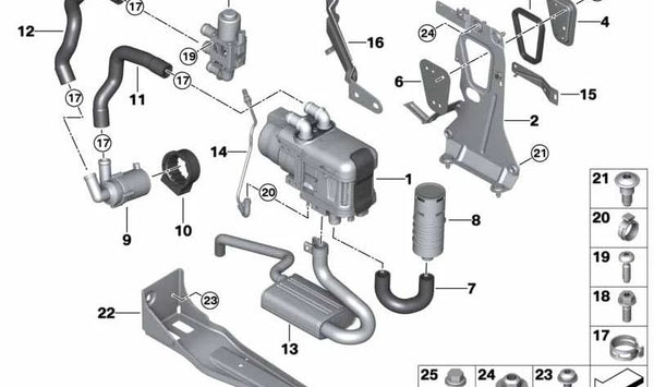 Soporte de refuerzo OEM 64219399983 para BMW G05, G06, G07. Original BMW.