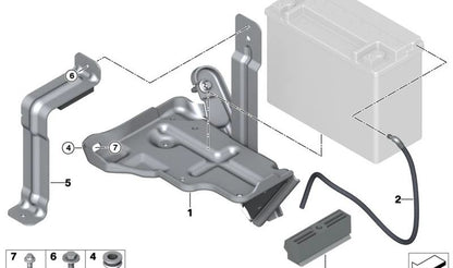 Soporte de sujeción batería OEM 61217592923 para BMW F07, F10, F11, F06, F12, F13, i3, I01. Original BMW.