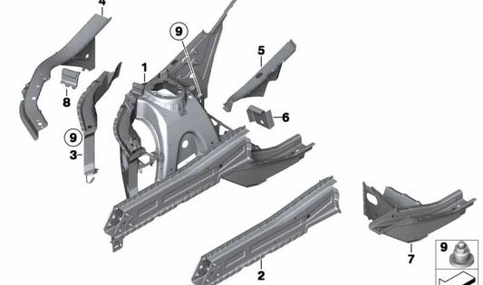Soporte motor trasero izquierdo OEM 41117267023 para BMW X3 F25 (modelos sDrive18d, sDrive20i) y BMW X4 F26. Compatible con motores N47, B47 y N20. Original BMW.