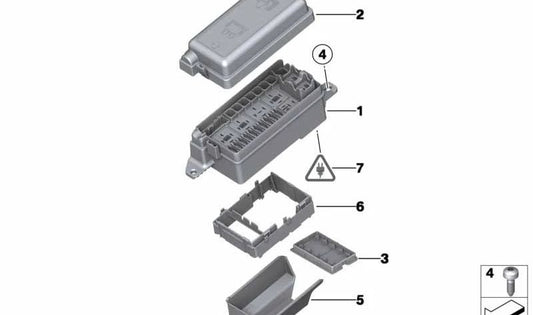 Caja para cortacircuitos OEM 61143450646 para MINI Cabrio R57 Cooper, Cooper S y JCW (2007–2010). Original MINI.