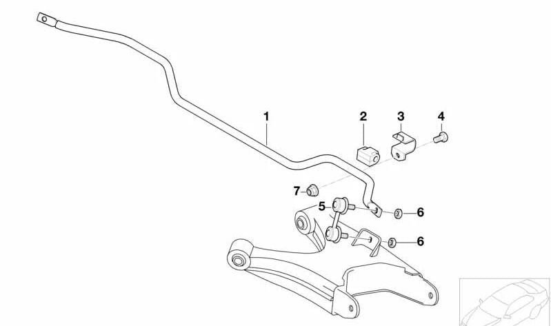 Soporte para barra estabilizadora OEM 33506779734 para BMW E36, E46, E28, E34, E24, E32, E38, Z4 E85/E86/E89, Z8 E52. Pieza original BMW.