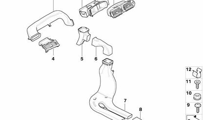 Clip di sottomissione OEM 64226921596 per BMW E60, E61, E63, E64. Piece BMW originale per il sistema di condizionamento dell'aria e condotti d'aria.