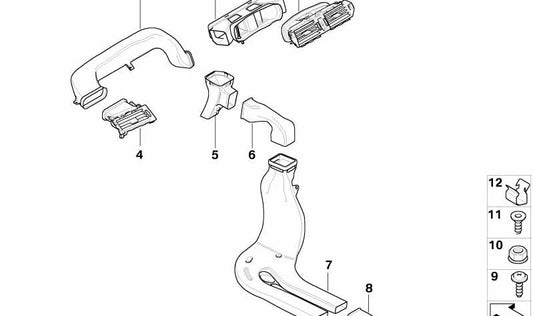 Rejilla de aireación izquierda OEM 64229112088 para BMW E63, E64. Pieza original BMW.
