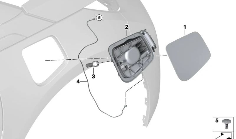 Tapón de llenado imprimado OEM 51177376189 para BMW i3 {I01, I01N}. Original BMW.