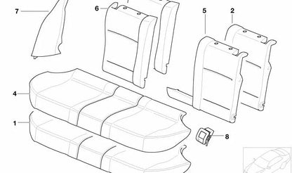 Cubierta Isofix para BMW Serie 5 E39 (OEM 52207053140). Original BMW