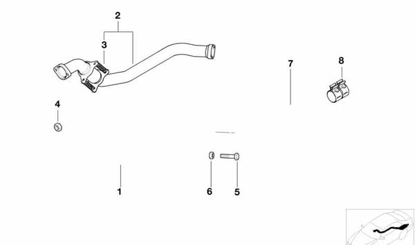 Tubo de escape OEM 18312246692 para BMW Serie 5 E39 (modelos diésel). Original BMW.