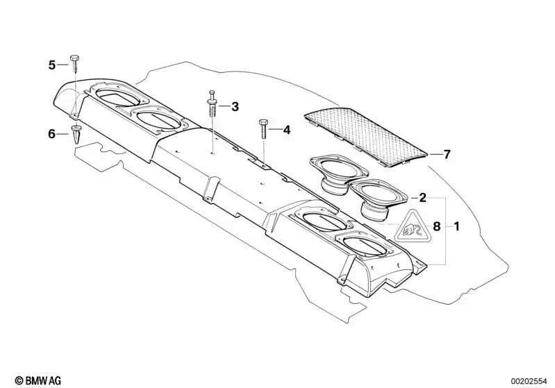 Logement de pergage pour BMW E38 (OEM 61138352323). BMW d'origine.