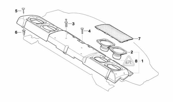 Subwoofer OEM 65138372077 para BMW Serie 7 E38 (1994-2001). Original BMW