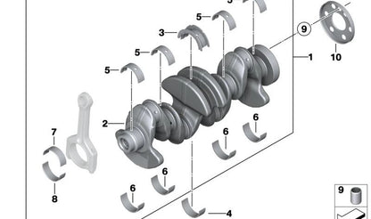 Albero motore senza cuscinetto per BMW F10N, E84, F25 (OEM 11217631708). BMW originale.