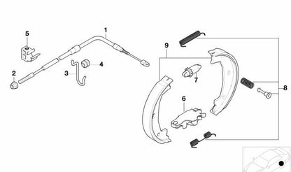 Juego de reparación zapatas de freno sin amianto OEM 34416761294 para BMW E36, E28, E34, E24, E23, E32, E38, E31, E52. Original BMW.