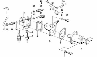 Manguera del sistema de refrigeración OEM 11531266475 para BMW E12, E23, E24. Compatible con modelos 528i, 530i. Original BMW.