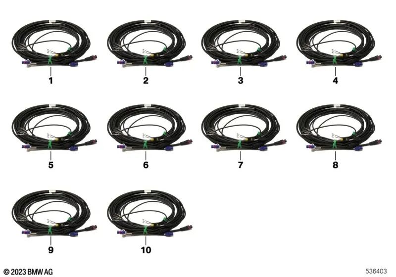 Câble HSD pour miroir intérieur pour BMW F40, F44, F45, F46, F30, F31, F90, G30, G31, G11, G12, F39 (OEM 61119374878). BMW d'origine.