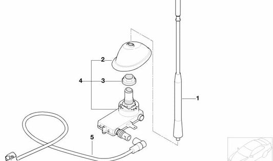 Tuerca de sujeción antena OEM 65201480013 para MINI R50, R52, R53. Original MINI.