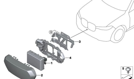 Front Radar Sensor for BMW 1 Series F70, 2 Series U06, 5 Series G60, G61, G90, 7 Series G70, i I20, X1 U11, X2 U10, X3 G45, X5 F95N, G05N, X6 F96N, G06N, X7 G07N, Genuine BMW