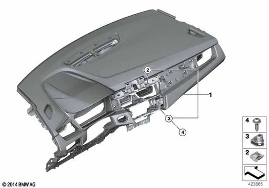 Affichage tête haute I-Tafel avec couture décorative pour la série BMW 2 F45, F45N, F46, F46N (OEM 51459378487). BMW d'origine