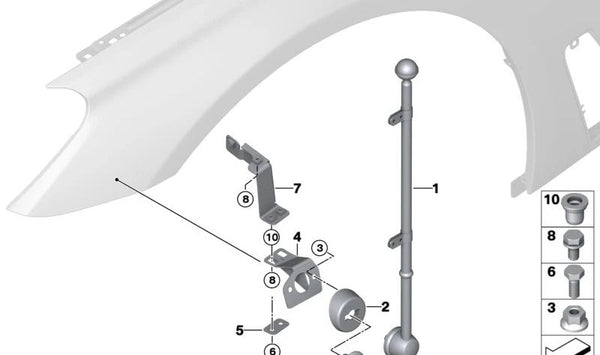 Soporte bandera izquierda OEM 72609466713 para BMW G11, G12. Original BMW.