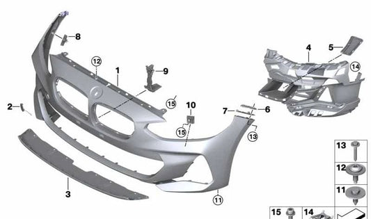 RIGHT AIR ENTRY COVER 51112469516 FOR BMW 1 F52 Series (118i, 120i, 125i) 2017-2019. Original BMW piece.