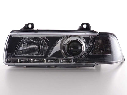 Faros delanteros LED con aspecto DRL BMW Serie 3 Coupé, Cabrio E36 92-98 cromado