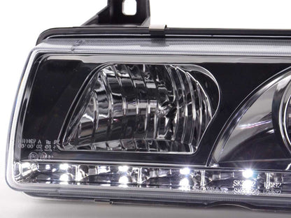 Faros delanteros LED con aspecto DRL BMW Serie 3 Coupé, Cabrio E36 92-98 cromado