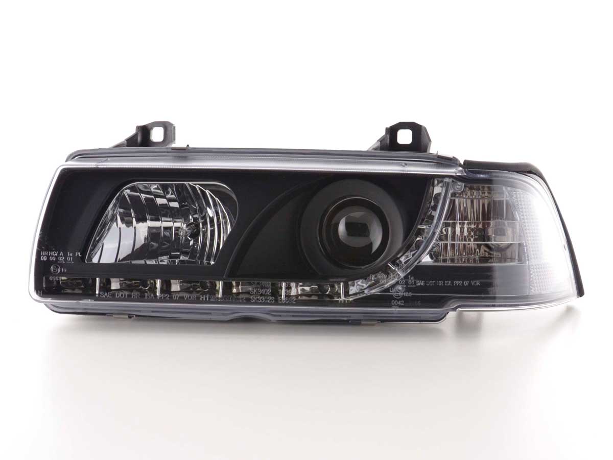 Faro De Luz Diurna Led Drl Look Bmw Serie 3 Limo Tipo E36 92-98 Negro Lights > Headlights