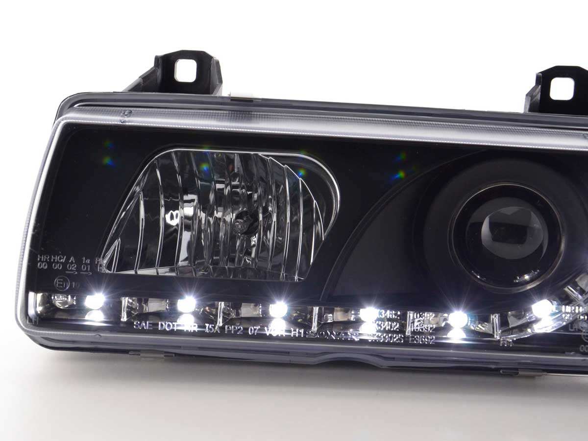 Faro De Luz Diurna Led Drl Look Bmw Serie 3 Limo Tipo E36 92-98 Negro Lights > Headlights