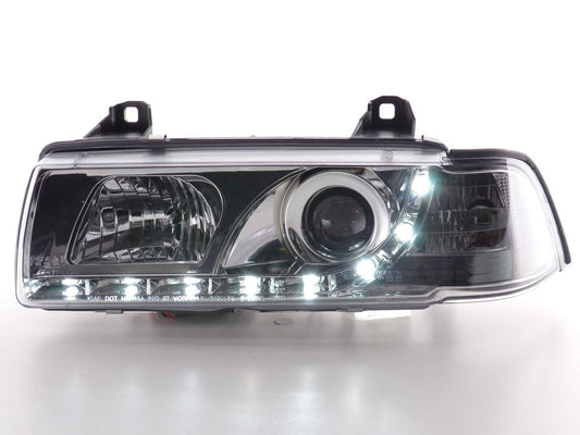Faros delanteros LED para BMW Serie 3 E36 Coupé/Cabrio 92-98 cromados para volante a la derecha